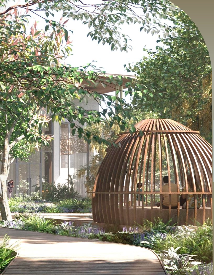 Birla Arika Tree Grove with meditation desk